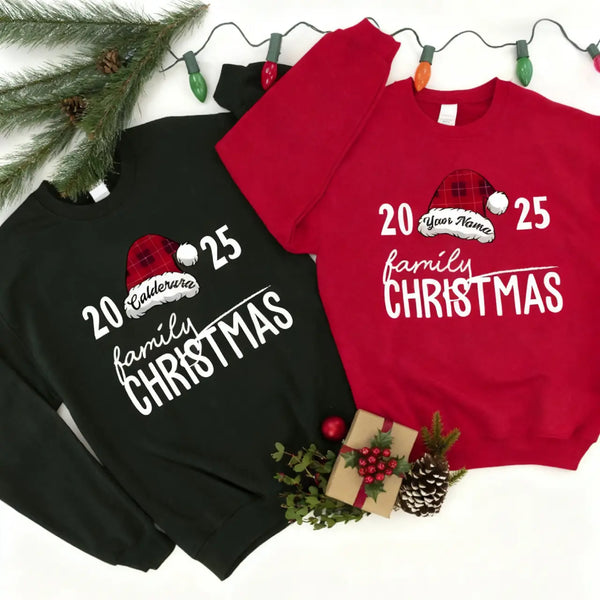 Personalized Family Christmas Sweatshirt: Custom Name Holiday Sweater