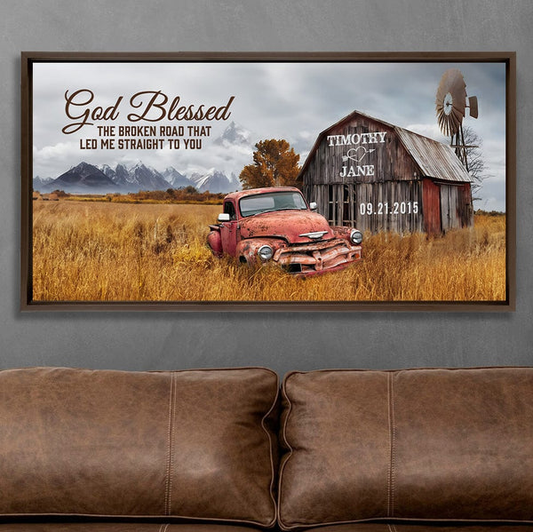 [Online Preview]God Blessed Custom Vintage Cars Canvas