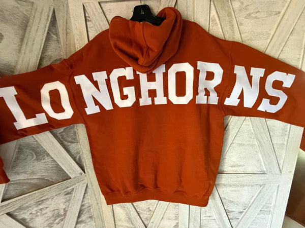 Custom Oversized Lettering Varsity Collegiate Hooded Sweatshirt