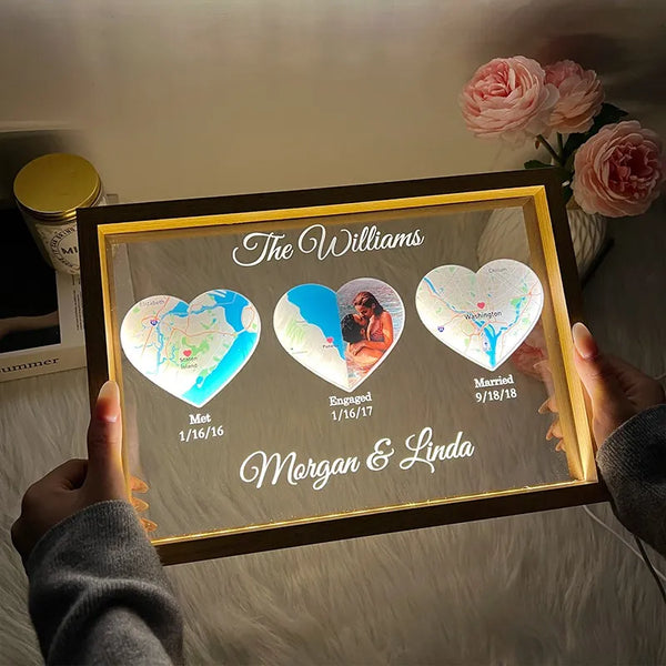 Our Love Story Frame - Personalized Timeline Lightbox, Best Christmas Gift for Couple, Anniversary Gift, Valentine's Day Gift