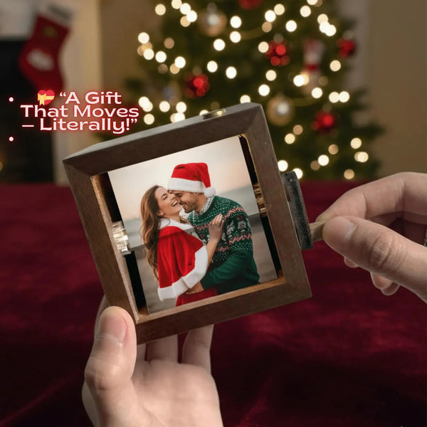 Custom Photo Flipbook Frame Animation Machine Mechanical Hand-cranked Flipbook Box Photo Album with Light and Music | Christmas Gift