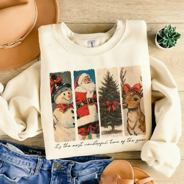 It's The Most Wonderful Time of The Year Sweatshirt, Custom Santa Claus Sweatshirt, Christmas Gift