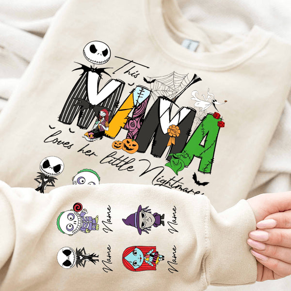 Custom This Mama Loves Her Little Nightmares Sweatshirt, Halloween Gift for Mom