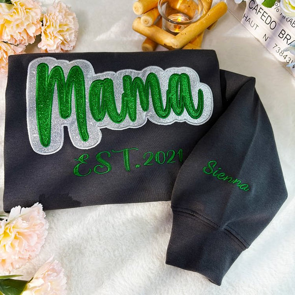 Custom Glitter Mama/Grandma Applique Sweatshirt /Hoodie