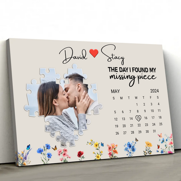To My Wife-Personalized Canvas “The day I found my missing peace”