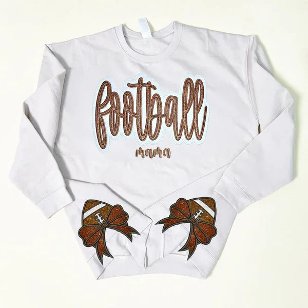 Customized Balls Glitter Sweatshirt Christmas Mama Sweatshirt with Sporty Bow – Gifts For Sports Lovers