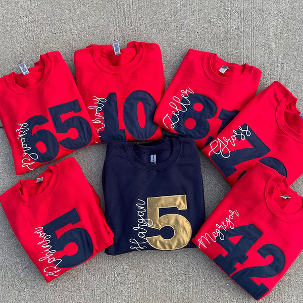 Custom Sports number last name shirt