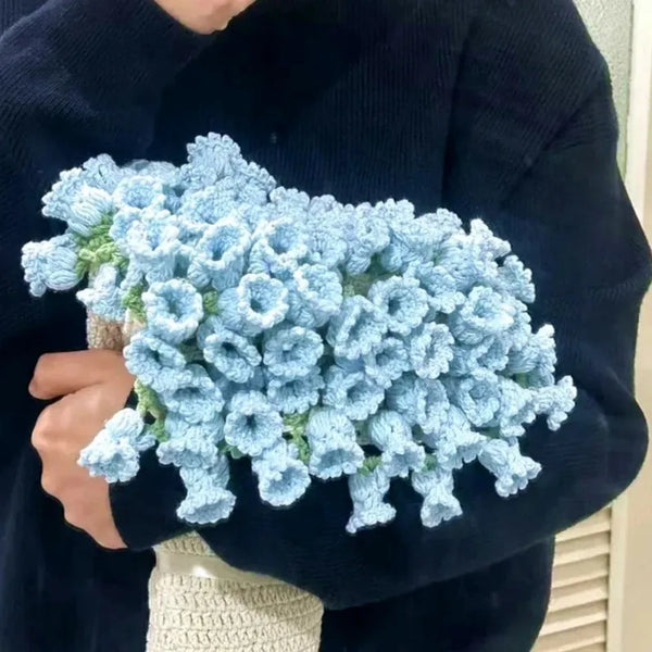 Hand-Knitted Rose Blanket DIY Kit & Ready-Made Gift for Mother's Day