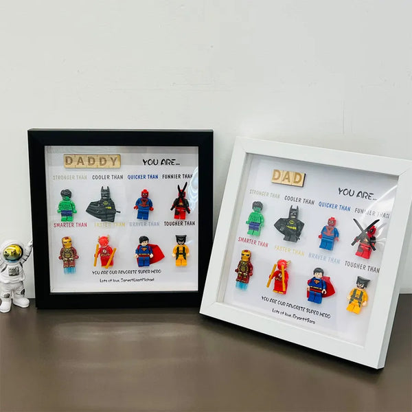 Dad You Are Our Favorite Superhero-Custom 8 Superhero Figures Led Light Box Frame