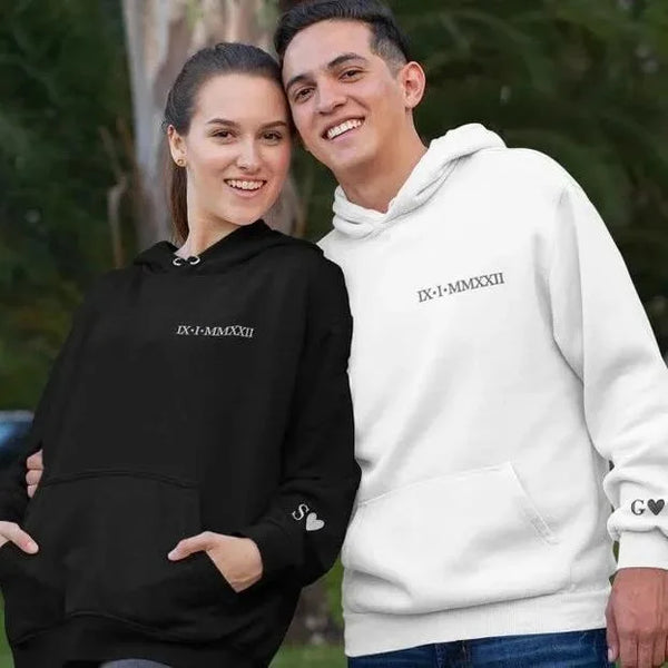 Custom Roman Numeral Date Couple's Sweatshirt