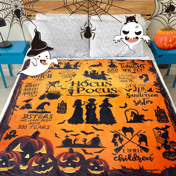 Halloween Flannel Throw Fleece Blanket