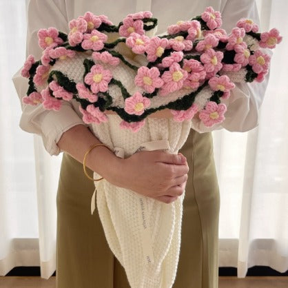 Hand-Knitted Rose Blanket DIY Kit & Ready-Cozy Home Decor-An Ideal Expression of Love