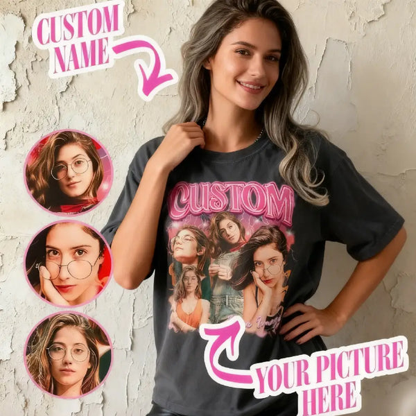Custom Photo Vintage Tee - Personalized Unisex T-shirt, Hoodie, Sweatshirt - Gift For Family Members, Pet Lovers