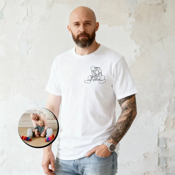Custom Embroidered Photo Portrait Sweatshirt - Personalized Family Shirt - Gift for Dad/Mom