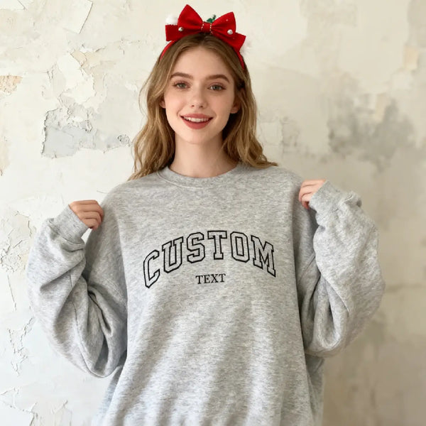 Embroidered Custom text sweatshirt, Personalized Grandma gift, Grammy, Oma, Nana, Gigi, Mimi, Mom Gift for Christmas Sweatshirt