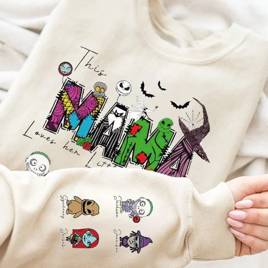 Custom This Mama Loves Her Little Nightmares Sweatshirt, Halloween Gift for Mom