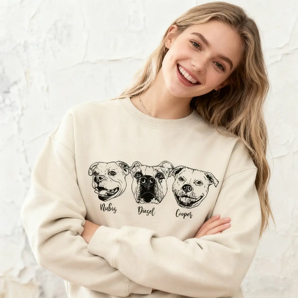 Custom Graphic Pet Sweatshirt, Custom Pet Photo + Name Printing Sweatshirt