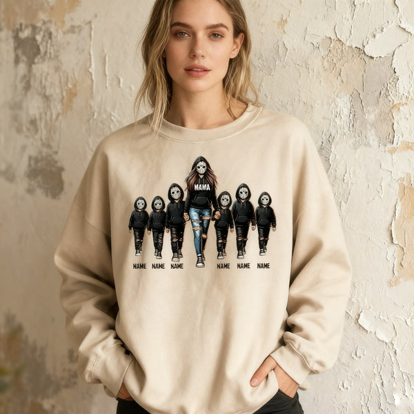 Halloween Custom Family Sweatshirt Mama With Kids Sweatshirt