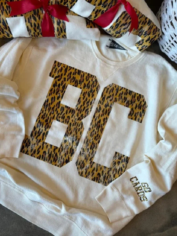 Custom #1 Fan Sports Game Day Leopard Sweatshirt