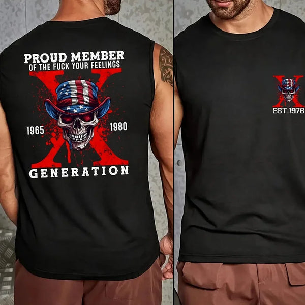 GenX Skull Cotton Tank Top Custom EST for 1965-1980 Generation