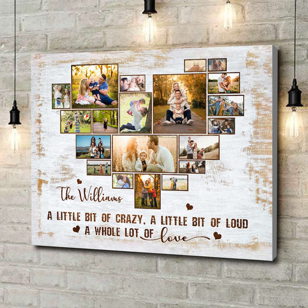 [Online Preview]Personalized Family Photo Heart Shape Collage Poster,Gift For Mom and Dad