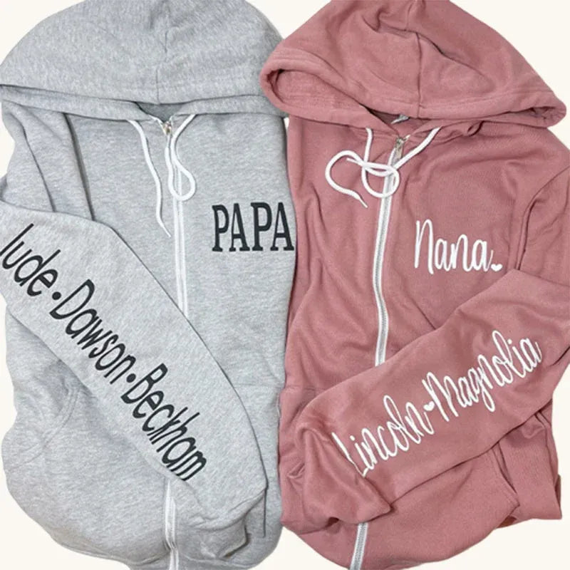 Custom Nana Zip up Hoodie with Names – Broderft