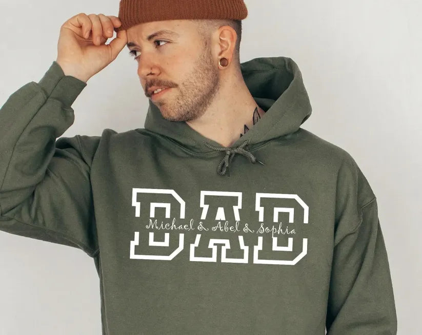 Personalized Dad Hoodies - Custom Dada Hoodie with Kids' Names, Perfec ...