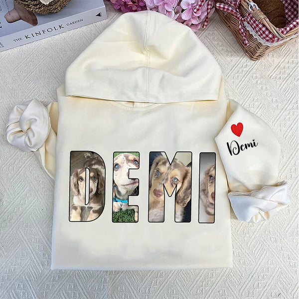Custom Pet Photo and Name Sweatshirt Hoodie T-shirt