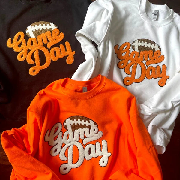Game Day Chenille Embroidery Football Sweatshirt