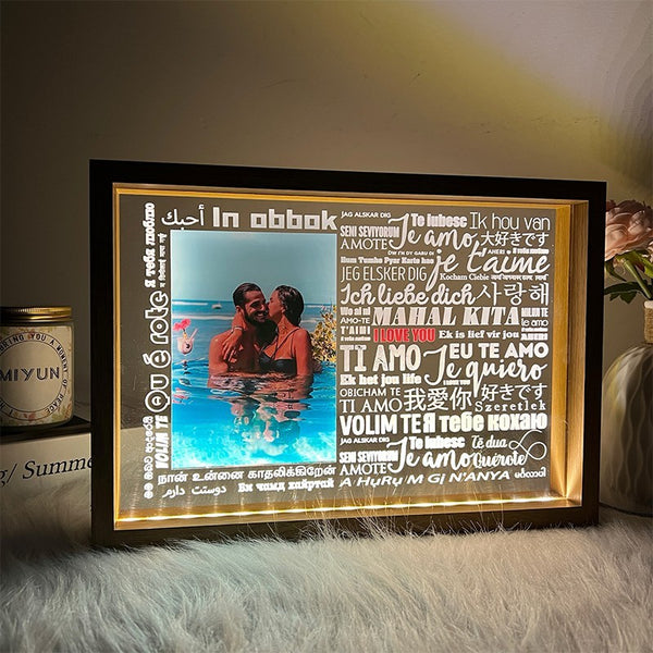 Love in Every Language Lightbox A Romantic Personalized Gift, Gift for Couple