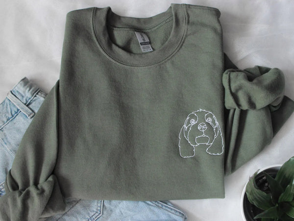 Custom Embroidered Photo Portrait Sweatshirt - Personalized Family Shirt - Gift for Dad/Mom