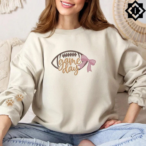Embroidered Game Day Shirt, Touchdown Football Sweatshirt, School Football T-Shirt, Sweatshirt, Hoodie