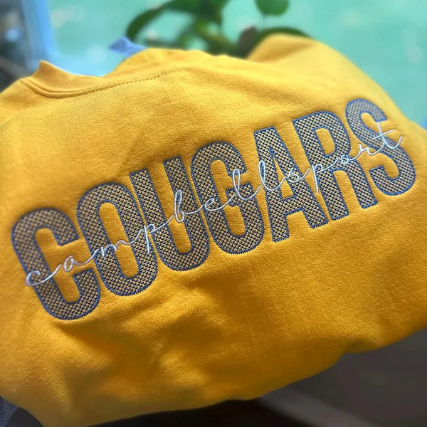 Custom School Team Lace Letter Embroidered Sweatshirt