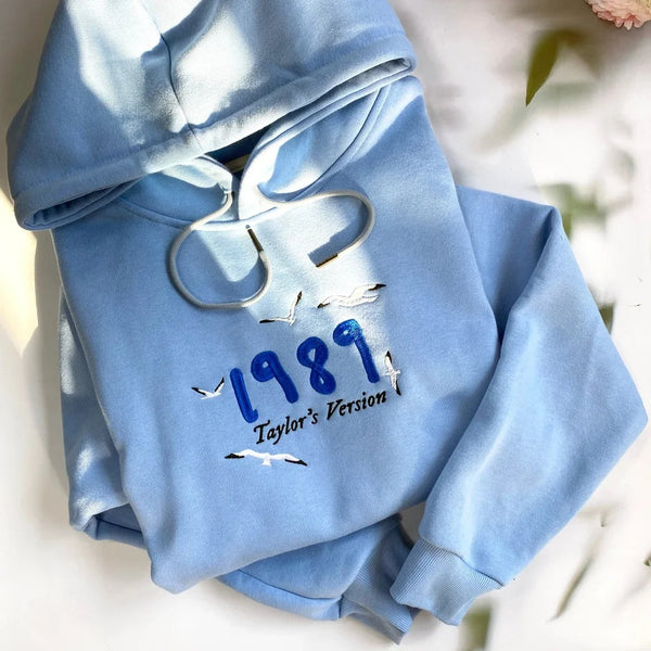 1989 TS Version In Blue & Black Embroidered Sweatshirt Taylor Swift