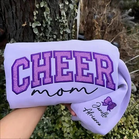 Glitter Cheer Mom Sweater Personalized Sparkle Cheer Mom Sweatshirt-Gift for Cheer Mom