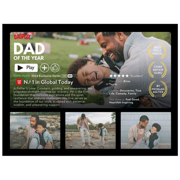 Personalized Dadflix Photo Movie Frames, Gifts For Dads
