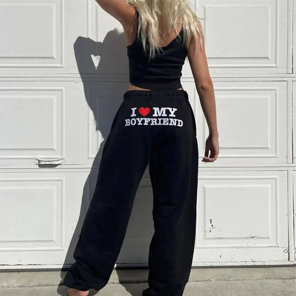 Personalized Pants I Love My Boyfriend with Heart Pattern