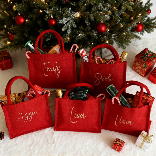 Personalized Embroidered Christmas Gift Bag