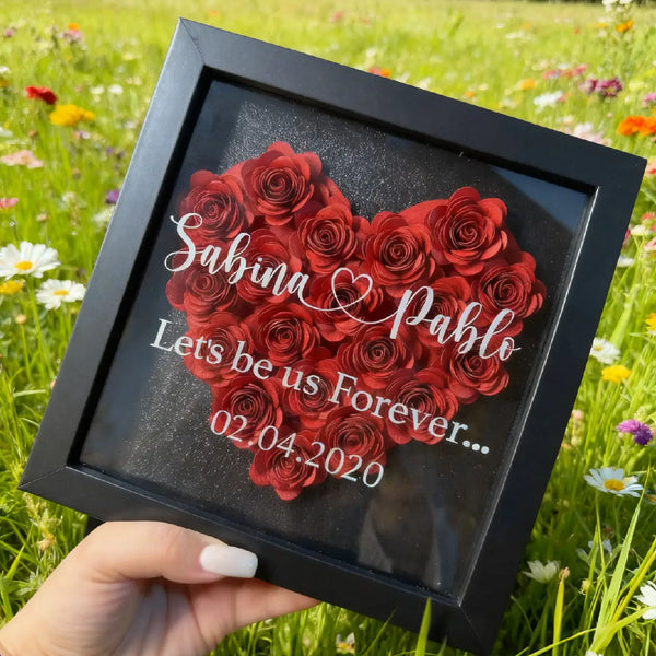 Personalized Flower Shadow Box With Text