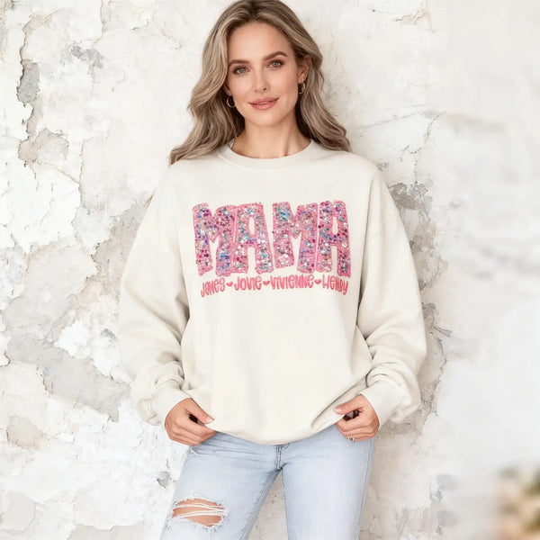Personalized PINK Multicolor Sequin Embroidered Shirt/Sweatshirt