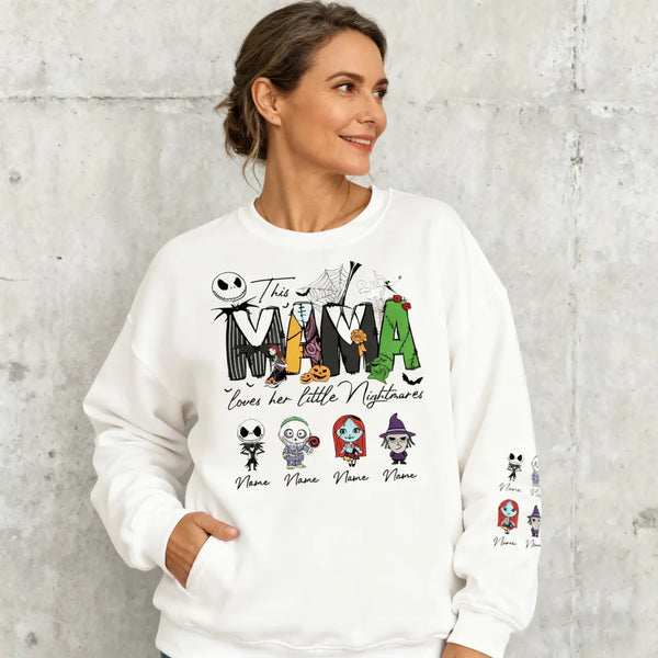 Custom This Mama Loves Her Little Nightmares Sweatshirt, Halloween Gift for Mom