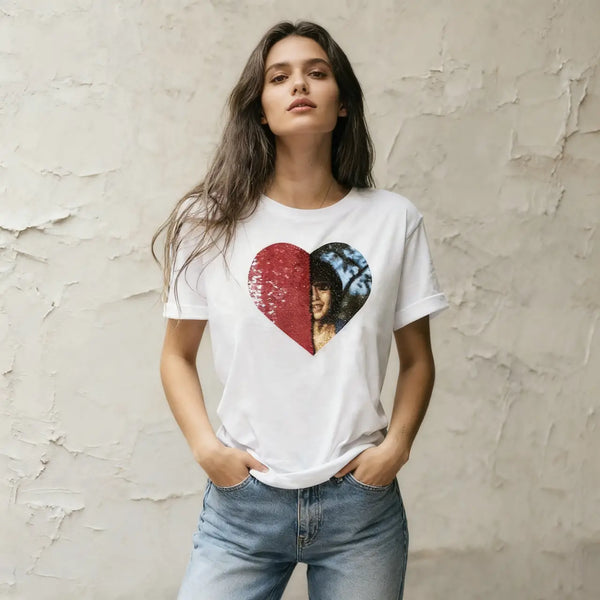 Custom Photo DIY Heart Sequin Hoodie