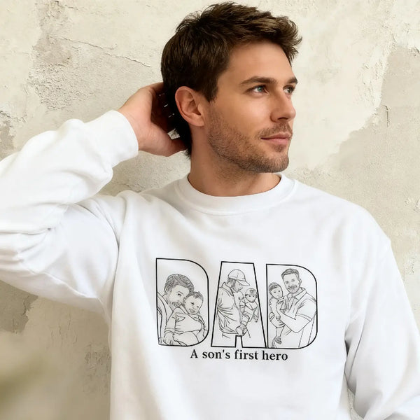 Custom Hand-Painted Silhouette Sweatshirt for Dad, Grandpa & Father Figures