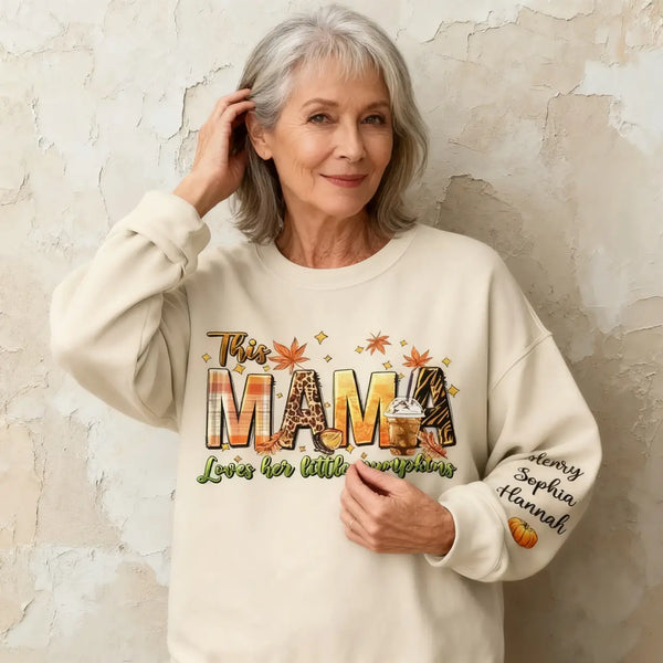 Family Custom Sweatshirt With Kid's Name On The Sleeve
