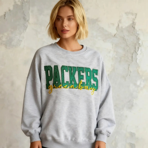 Custom Embroidered Glitter Vinyl Team Sweatshirt