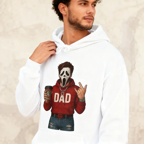 Personalized Hand-drawn Designs Horror Mask Halloween Sweatshirt 🎃