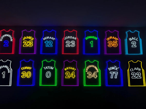 Customized Football/Soccer/Baseball/Basketball Jersey LED Neon Lights - For Ball Sports Lovers