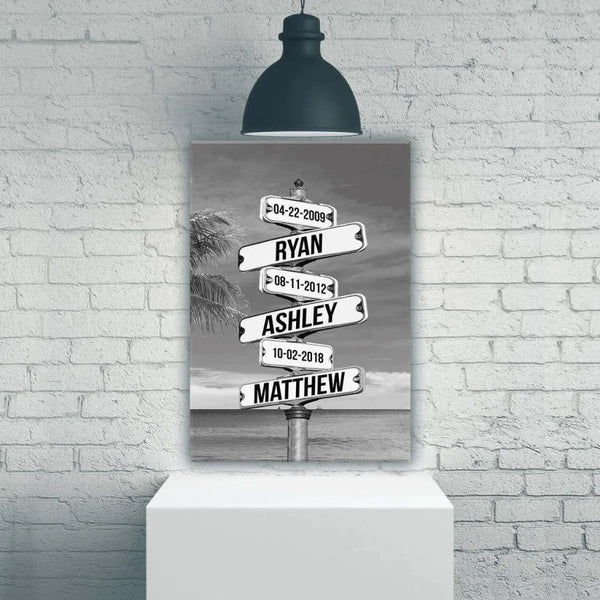 [Online Preview]Street Sign Names Premium Canvas Family
