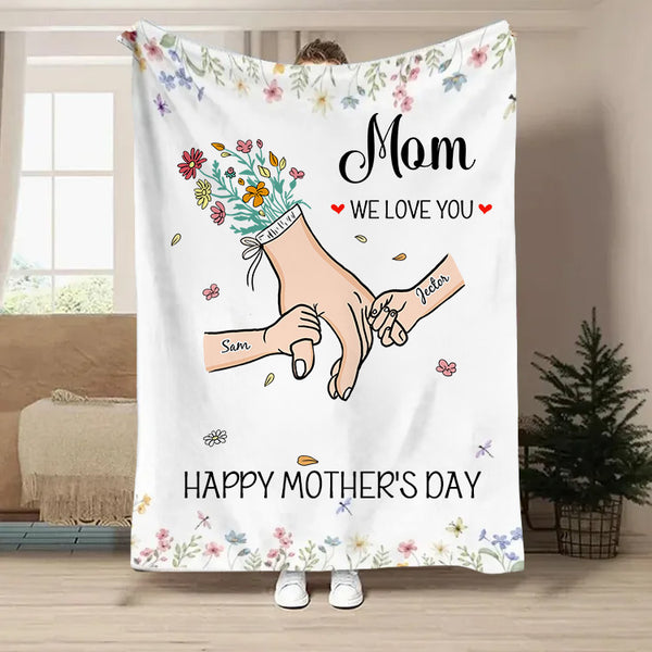 Family Love Blooms Forever - Personalized Mom We Love You Customized Blanket