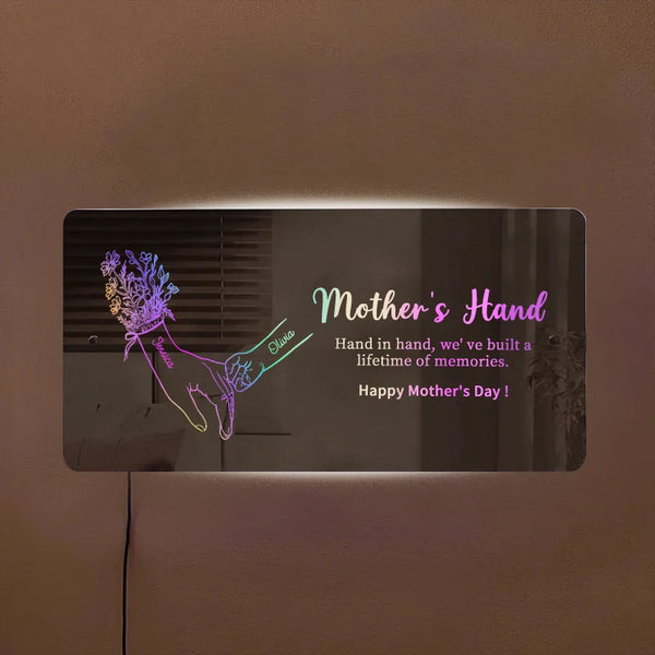 Hand in Hand Personalized Mom and Kids Personalized Mirror Light
